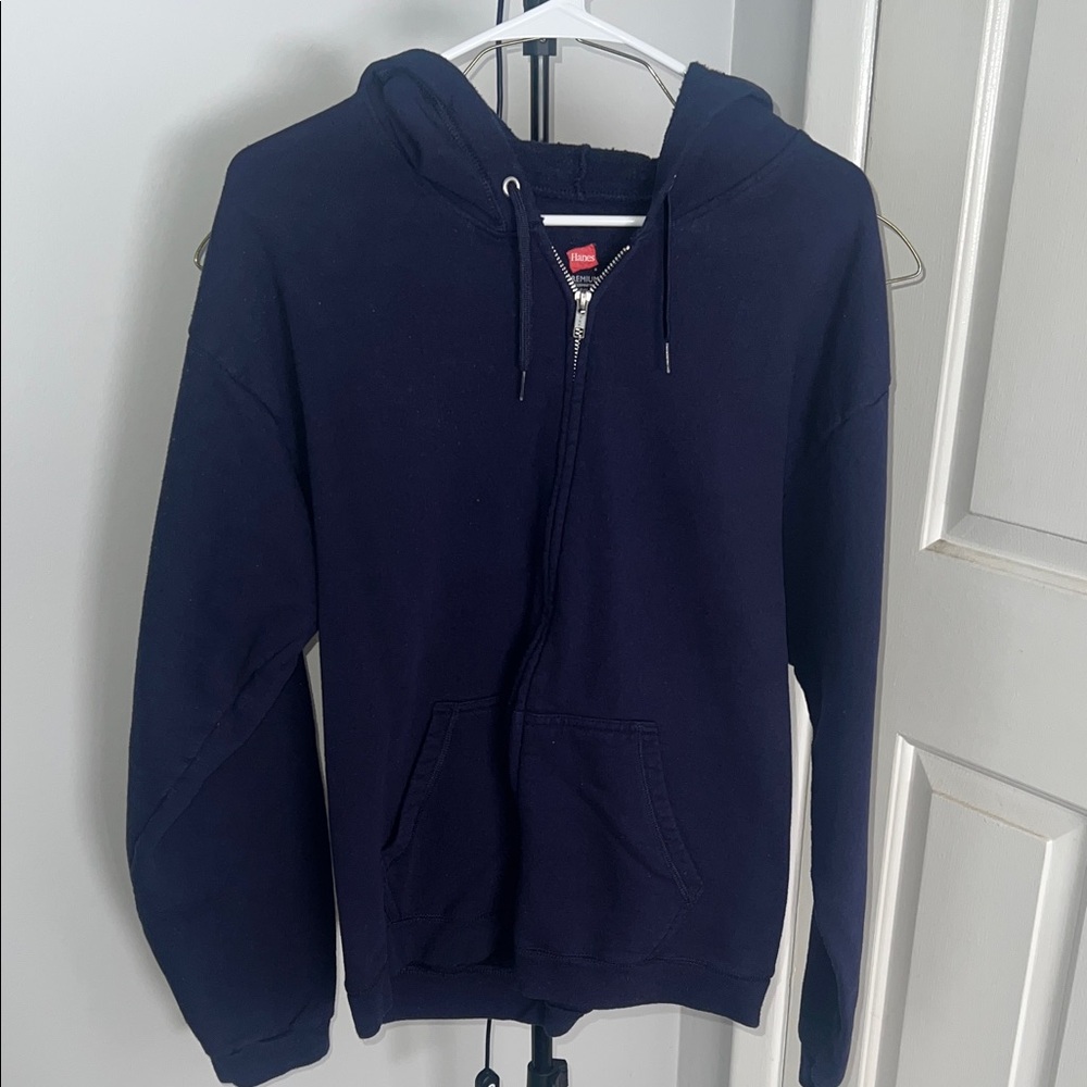 Hanes Dark Blue Hoodie with Zipper
